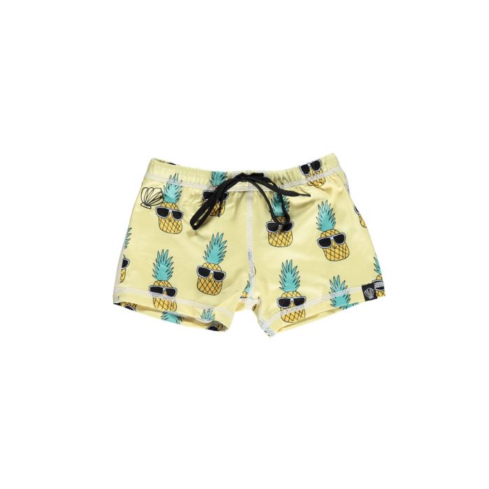 Beach & Bandits - UV swim shorts child - Punky Pineapple - Yellow
