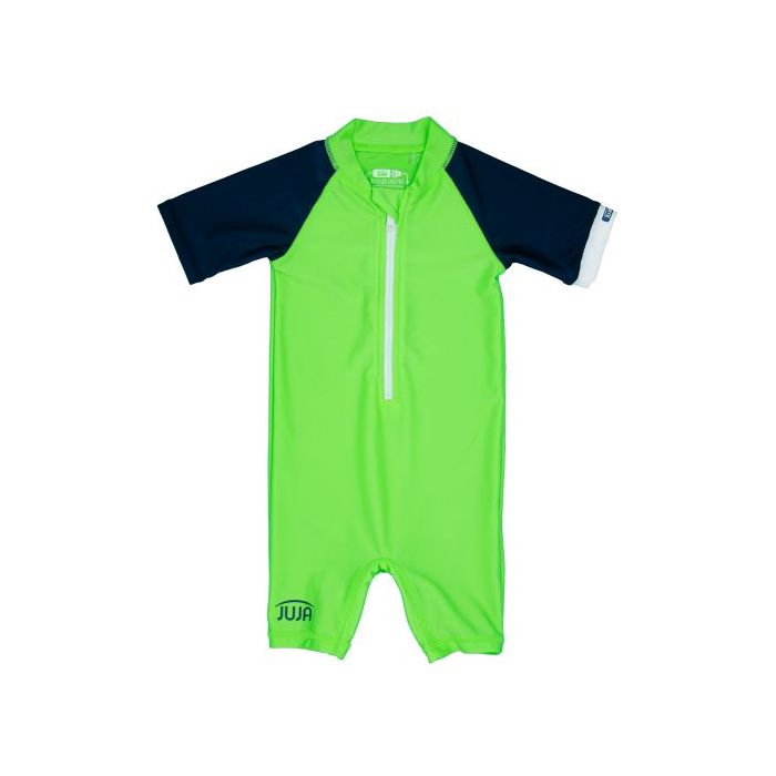 JUJA - UV Swim suit with short sleeves for babies - UPF50+ - Cool Coconut - Neon lime