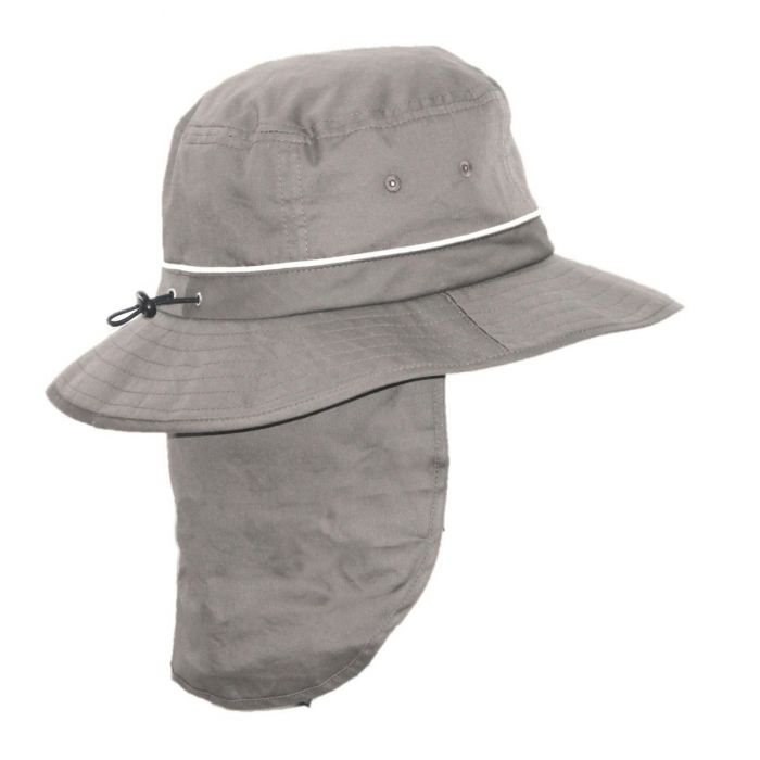 Rigon - UV Bucket hat for men with neck flap - Grey
