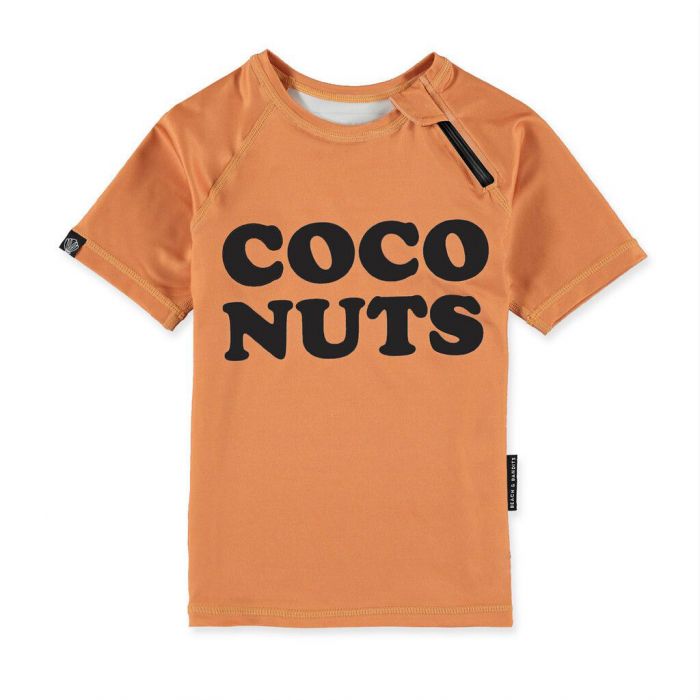 Beach & Bandits - UV Swim shirt for kids - UPF50+ - Short sleeve - Coco Nuts - Caramel