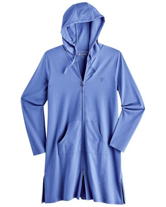 Coolibar - UV Hooded Vest for women - Cabana - Solid - Aura Blue