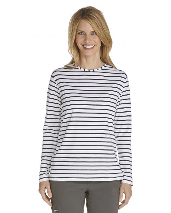  UV Long-Sleeve T-Shirt - navy/white stripe - Front