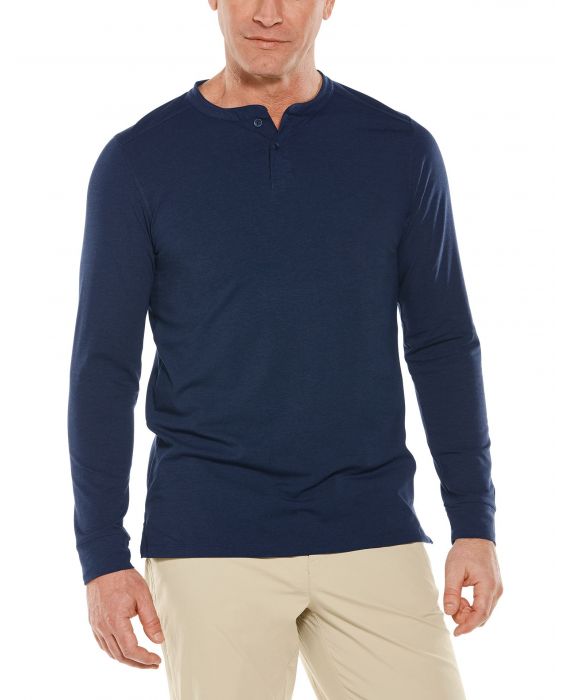 Coolibar - UV Shirt for men - Longsleeve - Mojave Henley - Navy