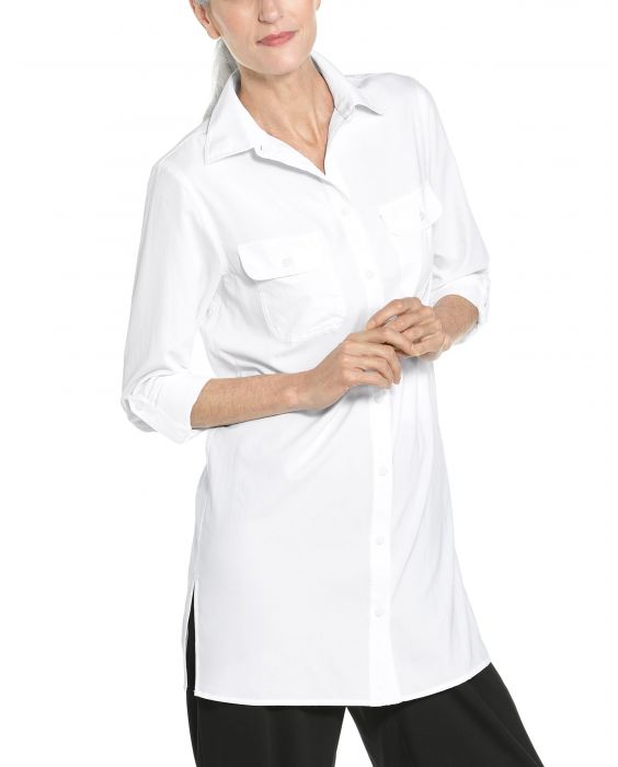 Coolibar - UV Shirt for women - Santorini Tunic Blouse - White