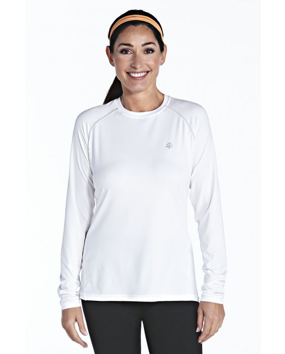 Coolibar - Long sleeve UV Sport Tee - white