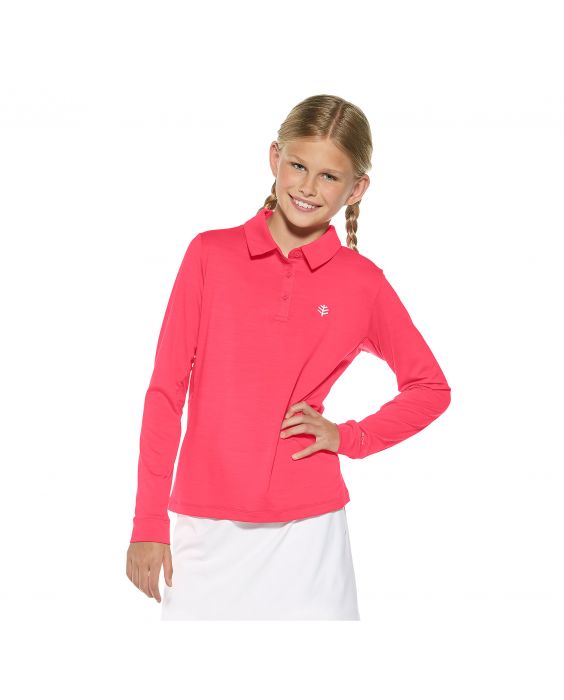 Coolibar - UV polo for girls - pink - Front