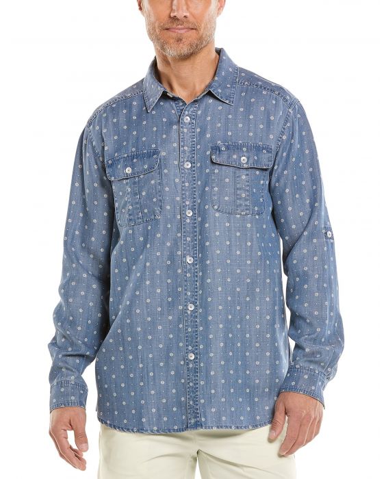 Coolibar - UV Shirt for men - Carson Chambray - Indigo