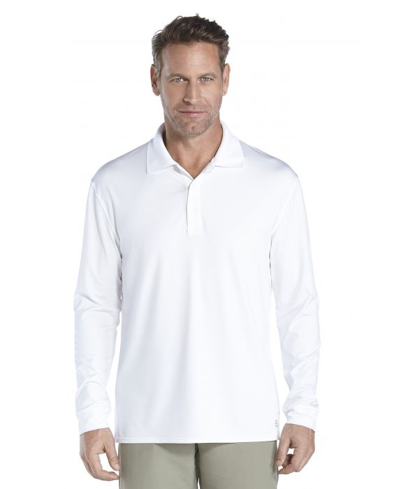 Coolibar - UV Sport Polo for men - Longsleeve - Erodym Golf - White