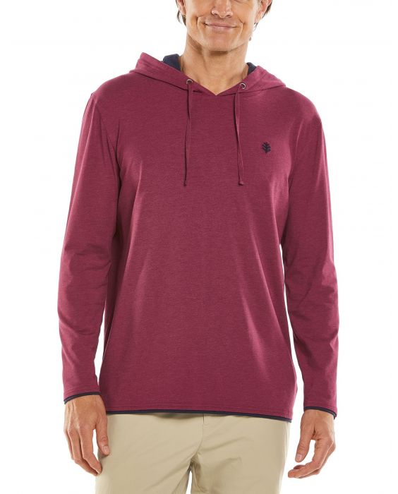 Coolibar - UV Pullover Hoodie for men - Oasis - Cranberry