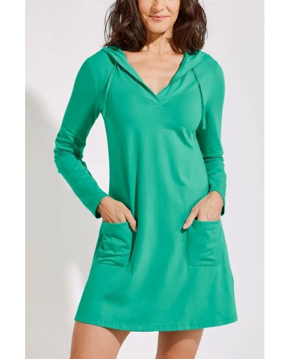 Coolibar - UV Beach Cover-Up Dress for women - Catalina - Solid - Emerald Mint 