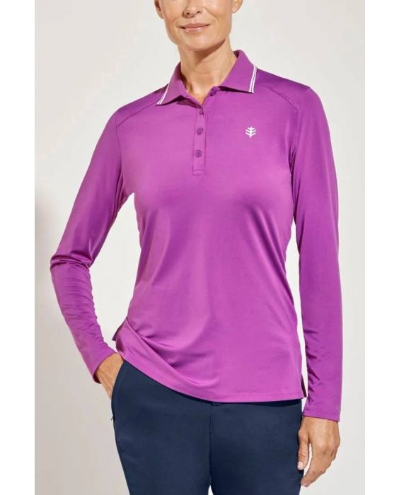 Coolibar - UV Polo for women - Long sleeve - Prestwick Golf - Solid - Victory Purple