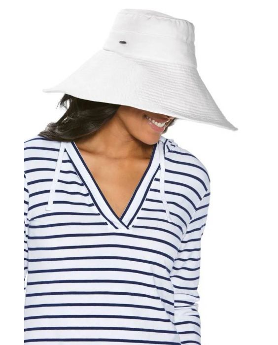 Coolibar - UV floppy hat for women - Wide brim - White