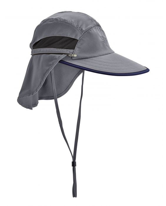 Coolibar - Convertible UV Fishing Cap for men - Calec - Carbon/Black