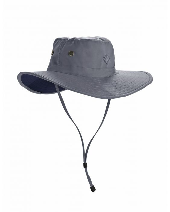 Coolibar - Shapeable Wide Brim UV Hat for men - Leo - Carbon/Black