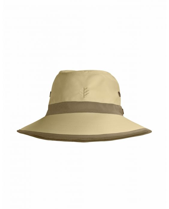 Coolibar - Wide Brim UV Golf Hat for adults - Matchplay - Tan/Khaki