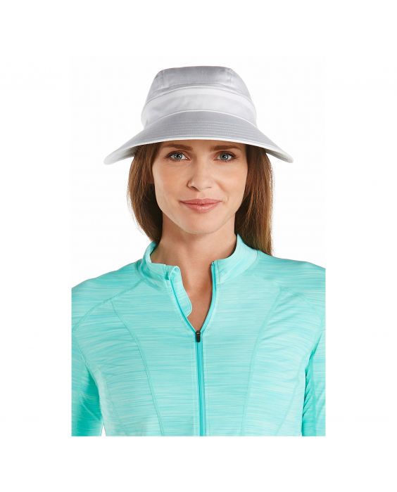 Coolibar - UV sun visor for women - Zip-off - White