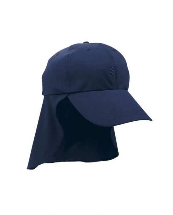 Coolibar - UV sun cap with neck flap unisex- Dark blue