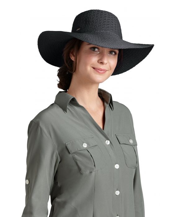 Coolibar - UPF 50+ Women's Packable Wide Brim Sun Hat- Black