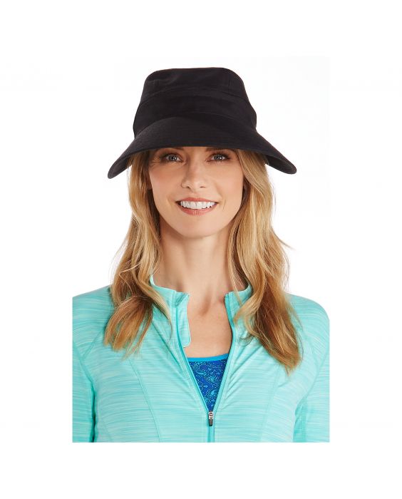 Coolibar - UV sun visor for women - Zip-off - Black