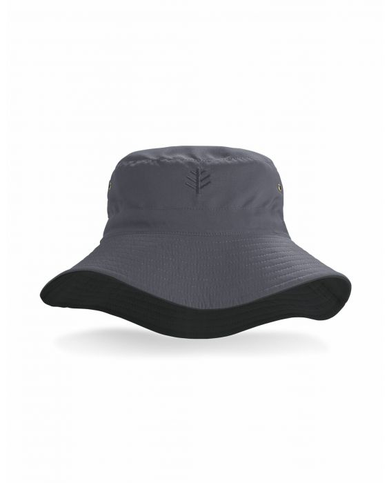Coolibar - Reversible UV Bucket Hat for adults - Landon - Carbon/Black
