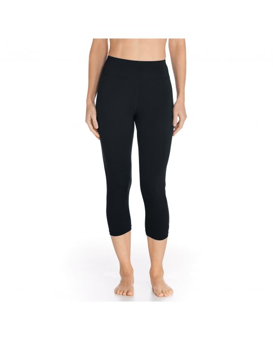 Coolibar - UV Swim Legging Capri for women - Deep Water - Black