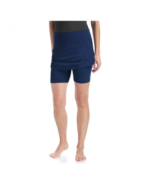 Coolibar - UV skirted swim shorts for women - Navy blue