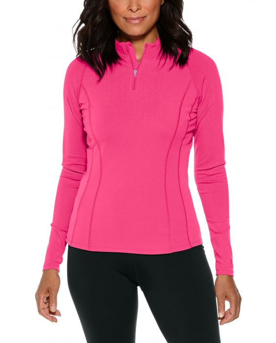 Coolibar - UV Swim Shirt for women - Longsleeve - Freestyle Rash - Jazzy Pink