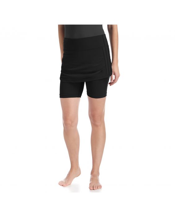 Coolibar - UV skirted swim shorts for women - Black