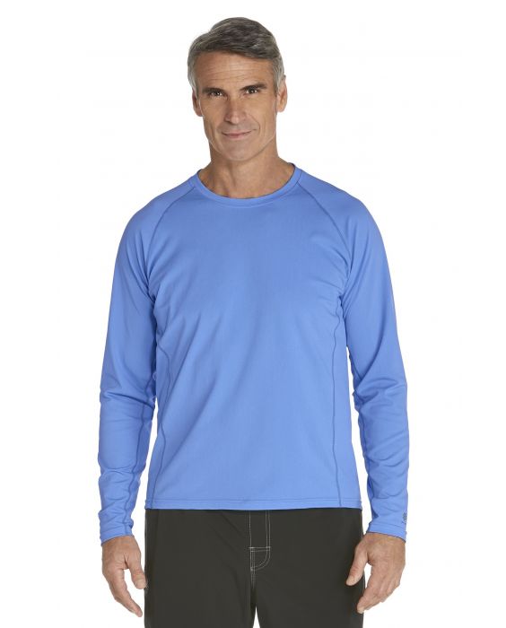 Coolibar - Men's Long-Sleeve Swim Shirts - surf blue