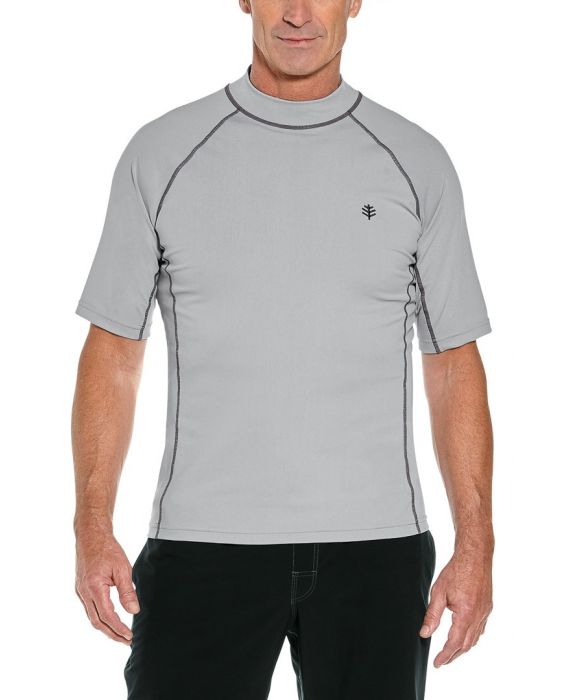 Coolibar - Men's UV swimshirt - short-sleeve - Mercury Grey