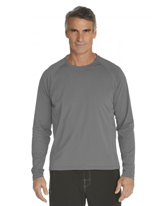 Men's Long-Sleeve Swim Shirts - grey - Front