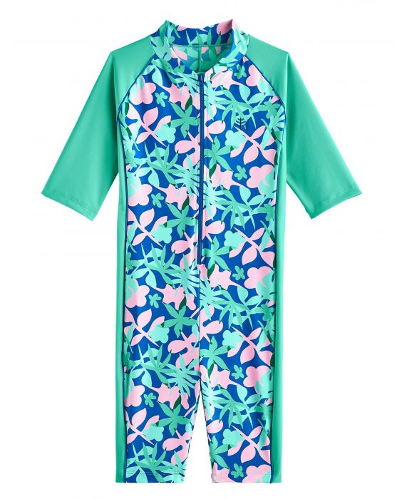 Coolibar - UV Swim suit for girls - Barracuda Neck-to-Knee - Sea Mint