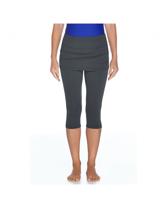 Coolibar - UV skirted swim leggings for women - Graphite grey