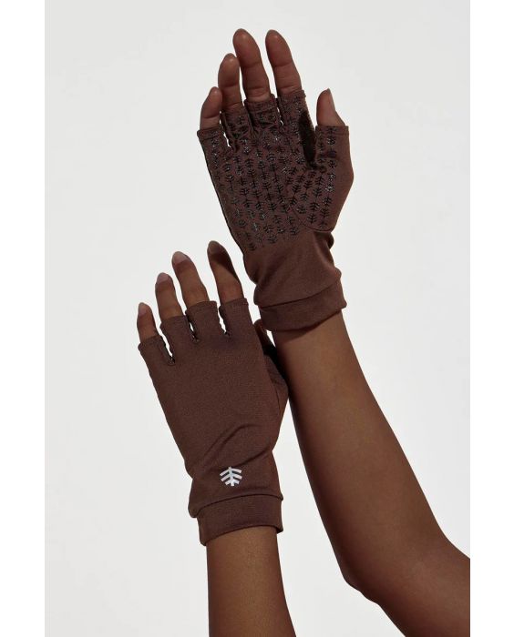 Coolibar - UV Fingerless Sun Gloves for adults - Ouray - UPF50+ - Chestnut