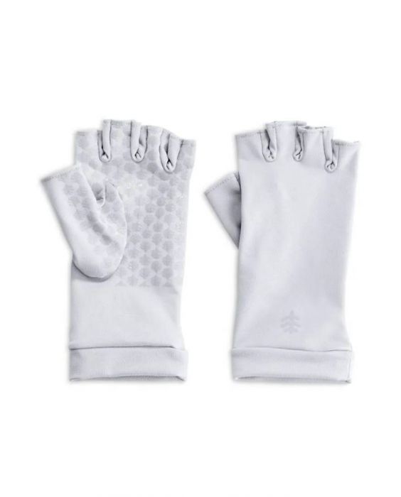 Coolibar - UV resistant fingerless gloves - White - Front