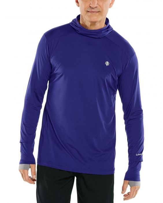 Coolibar - UV Hooded Sportshirt for men - Longsleeve - Agility - Midnight Blue