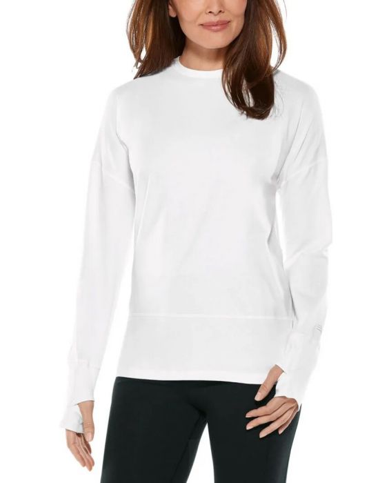 Coolibar - UV Relaxed Shirt for women - Long sleeve - LumaLeo - Solid - White 