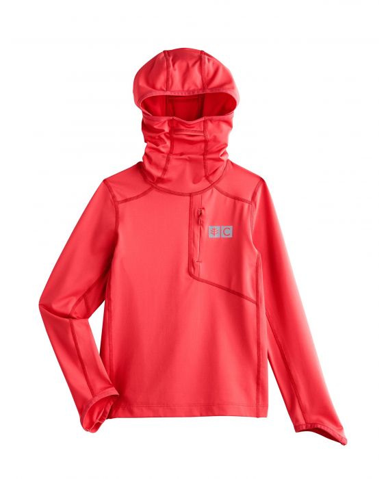 Coolibar - UV Hooded swim shirt for kids - Andros - Hot Coral