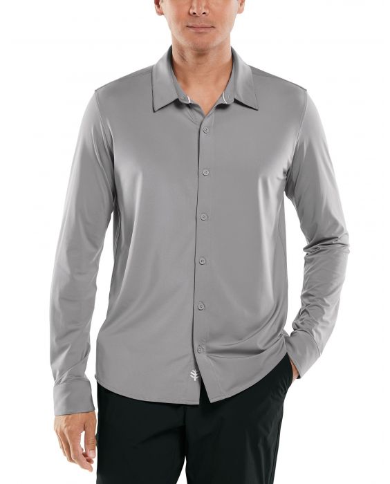 Coolibar - UV Shirt for men - Vita Button Down - Space Grey
