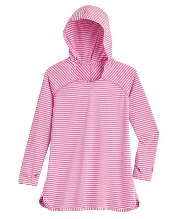 Coolibar - UV Swim Cover-Up Dress for girls - Seacoast - Stripe - Tropical Orchid