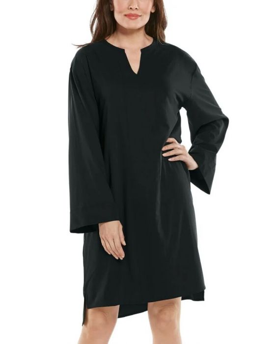 Coolibar - UV Cover-Up Dress for women - Calvada - Solid - Black 