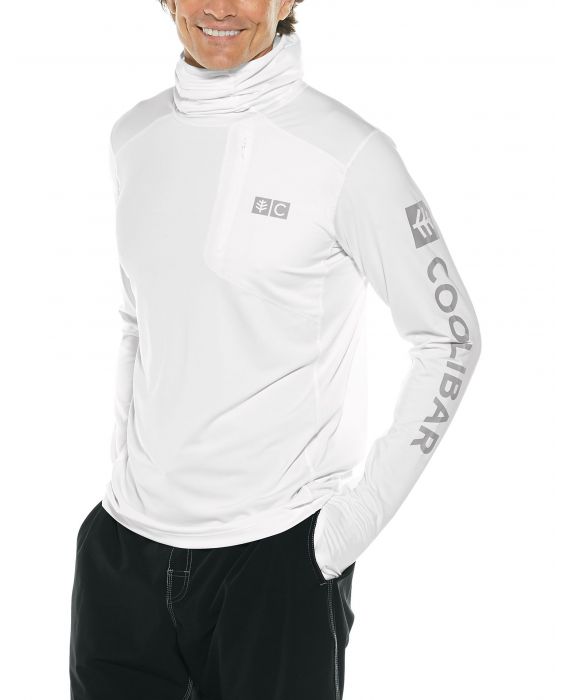 Coolibar - UV Hooded swim shirt for men - Andros - White