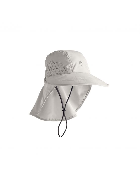 Coolibar - UV cap with neck protection for children - light grey