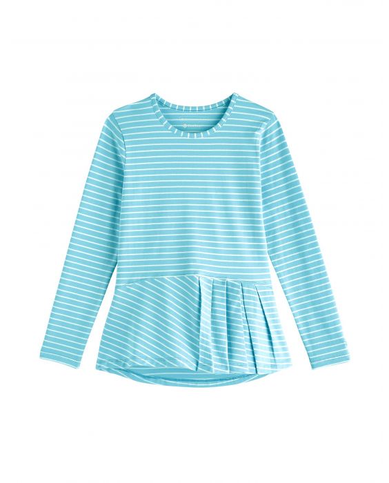 Coolibar - UV Shirt for girls - Longsleeve - Aphelion Tee - Ice Blue/White