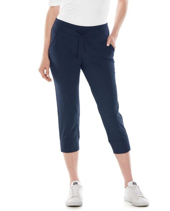 Coolibar - UV Weekend Crop Jogger for women - Maho - Solid - Navy 