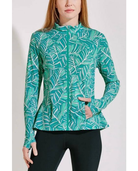 Coolibar - UV Swim Jacket for women - Diamond Cove - Forever Palm - Mint  
