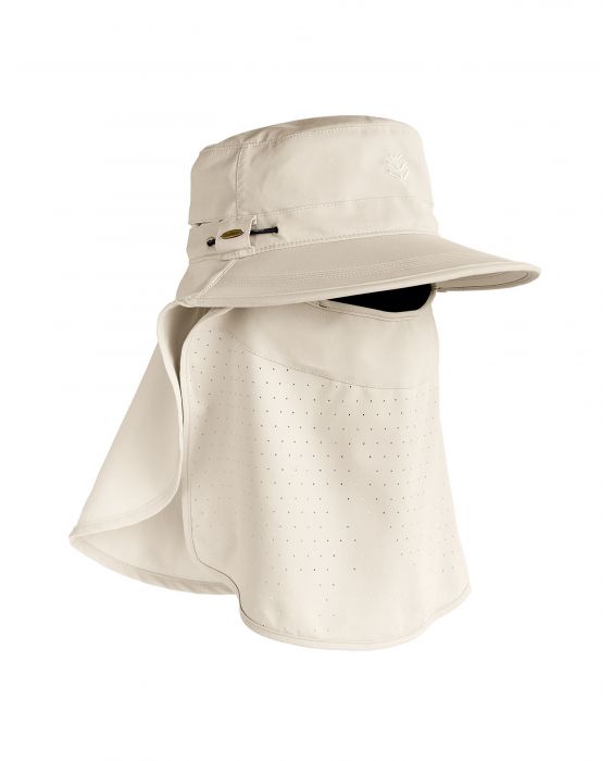 Coolibar - UV Sun cap with face and neck flap for kids - Stevie Ultra - Stone