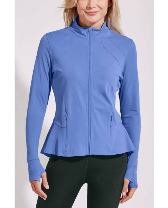 Coolibar - UV Swim Jacket for women - Diamond Cove - Solid - Aura Blue 