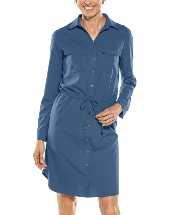 Coolibar - UV Travel shirt dress for women - Napa - Navy