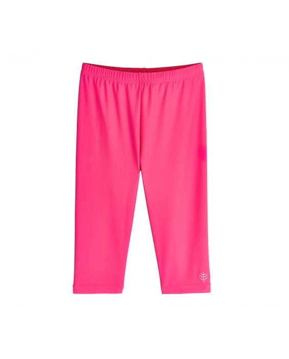 Coolibar - UV capri swim leggings for kids - pink - Front